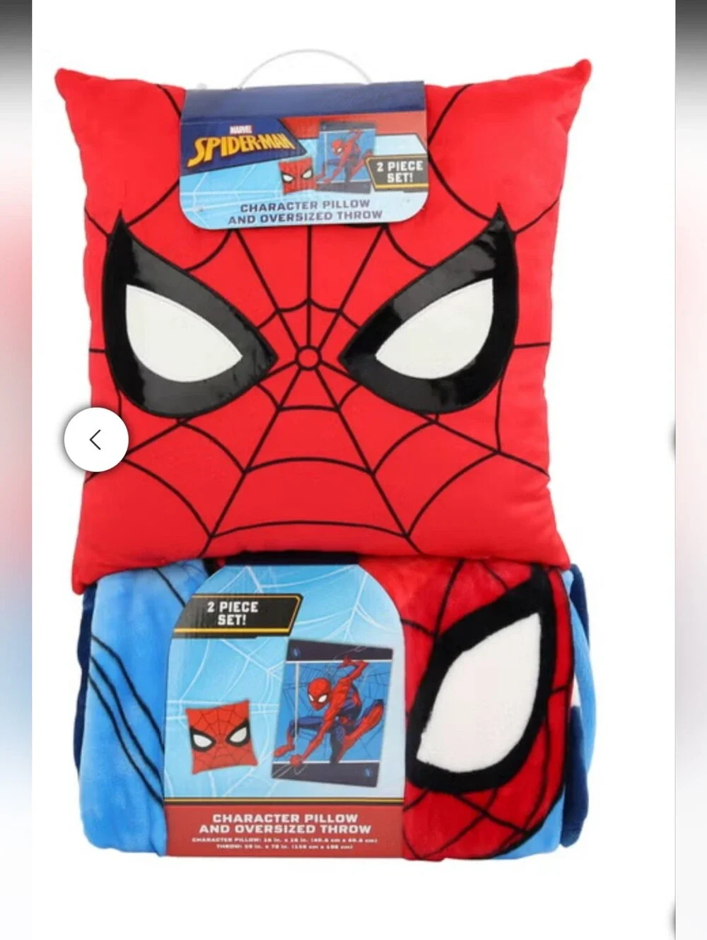 Marvel Spider-Man Character Pillow and Throw 2 Piece Set